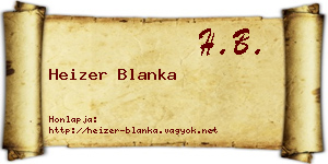 Heizer Blanka névjegykártya